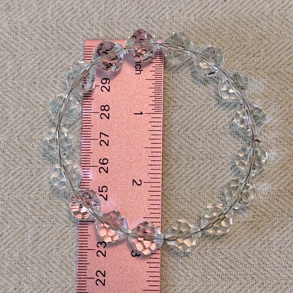 Vintage Faceted High Quality Crystal Bangle Bracelet Unique Cut Beaded Wire - Picture 9 of 9